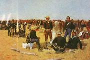 Frederick Remington A Cavalryman's Breakfast on the Plains oil painting reproduction